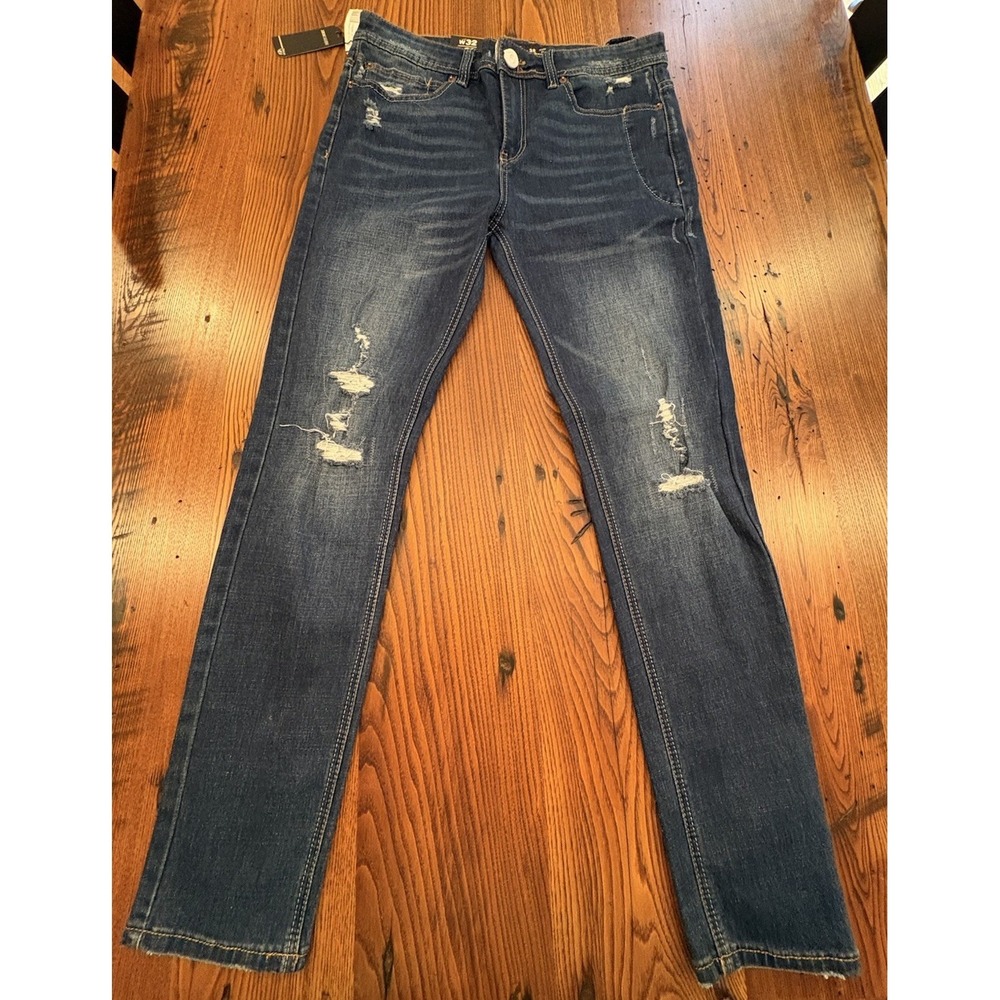 XIOS Denim Men's Jeans Tapered Medium Wash Denim Distressed Size 32x 32